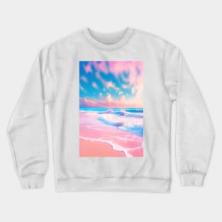 Pink Summer Sand Beach Crewneck Sweatshirt